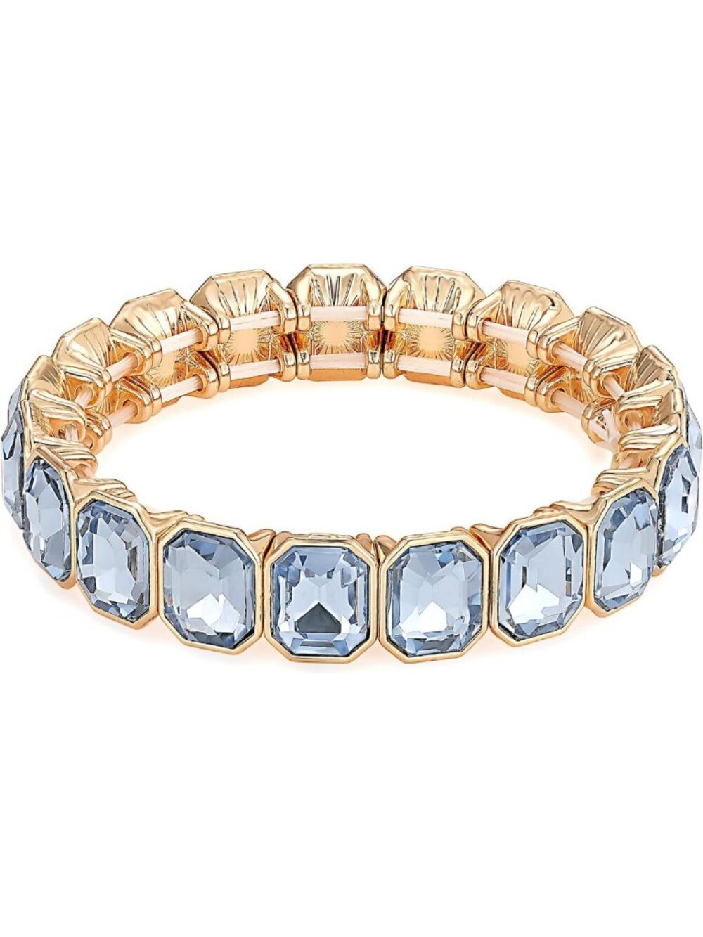 Colorful Rhinestone Stretch Bracelet | Multi-Cut Crystal Statement Bangle for